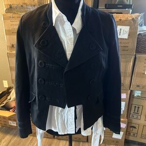 Kenar Elegant Black Double-Breasted Pea Coat
